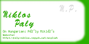 miklos paly business card